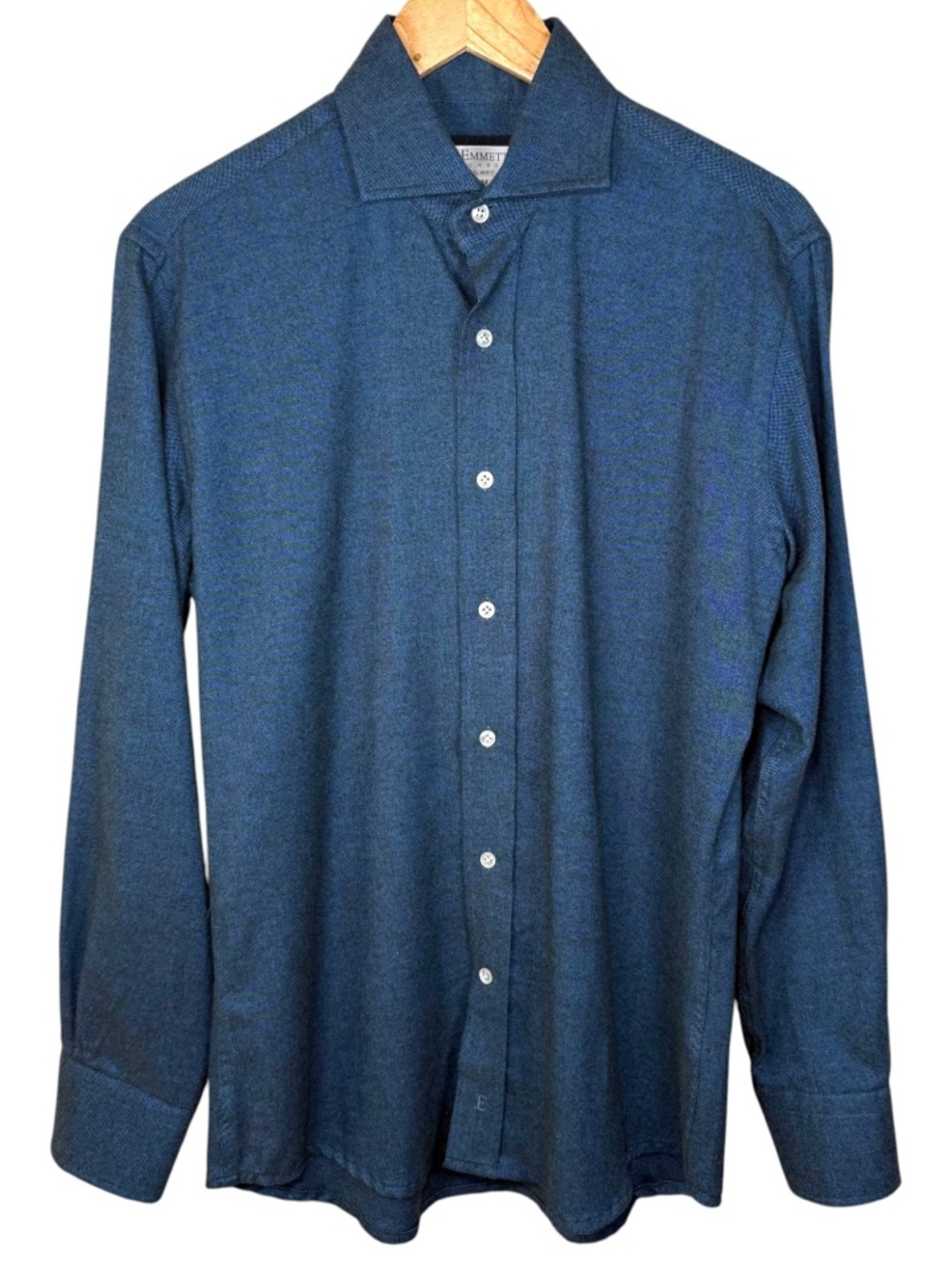 Emmett London Slim Fit Blue Dress Shirt Size M Button Down